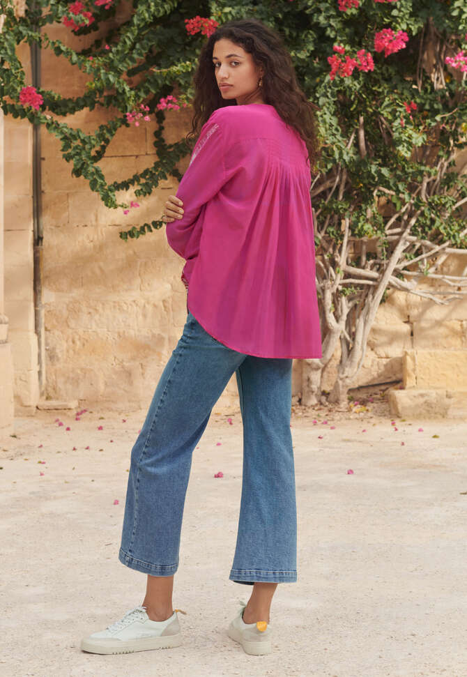 Embroidered blouse, Magenta pink, completeTheLook