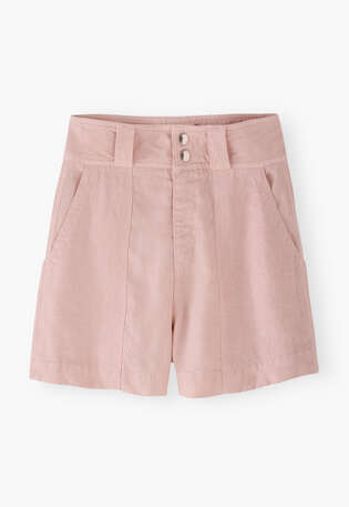 Contrast-fabric shorts, Pastel pink, webstill