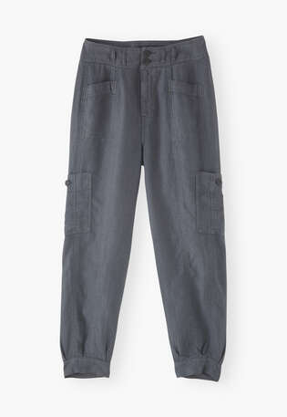 Patch-pocket trousers, Grey blue, webstill