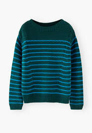 Stripe sweater, Petrol blue, webstill