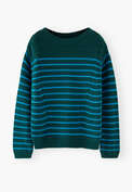 Stripe sweater, Petrol blue, webstill