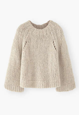 Hand-knit sweater, Natural stone, webstill