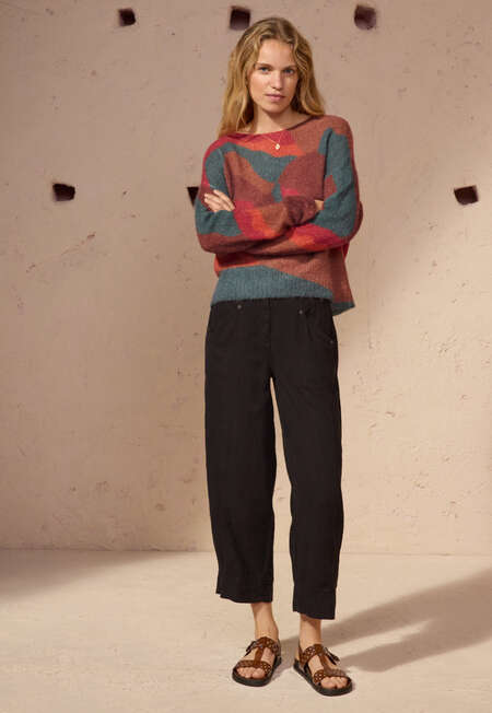 Printed sweater, Red spice, completeTheLook