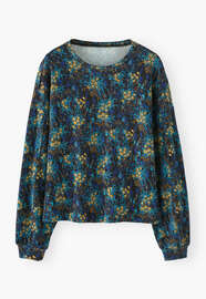 Printed sweatshirt, Black apricot, webstill