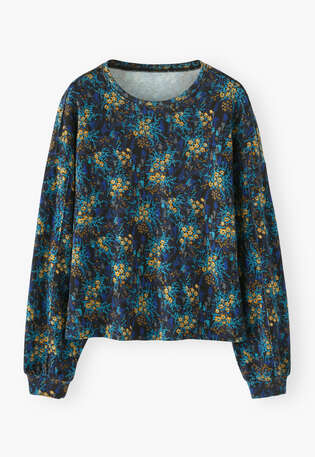 Printed sweatshirt, Black apricot, webstill