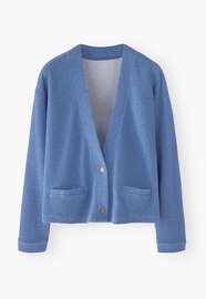 Jersey cardigan, Light cobalt, webstill