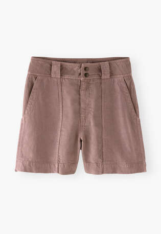 Contrast-fabric shorts, Dusty grape, webstill