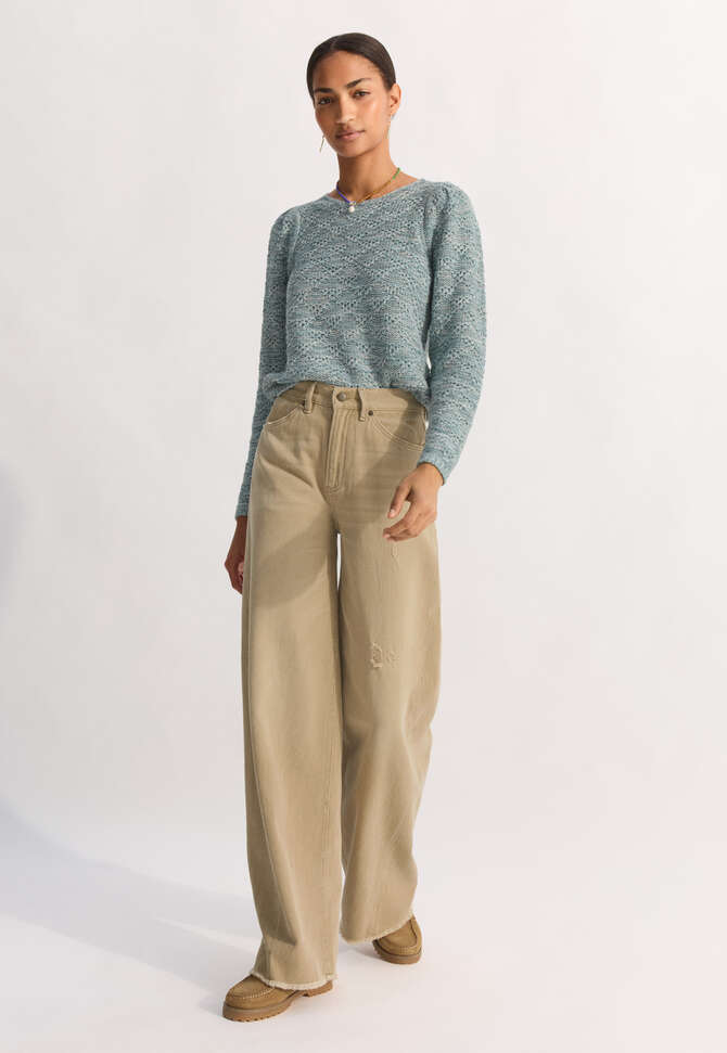 Cable-stitch sweater, Ocean mint, completeTheLook