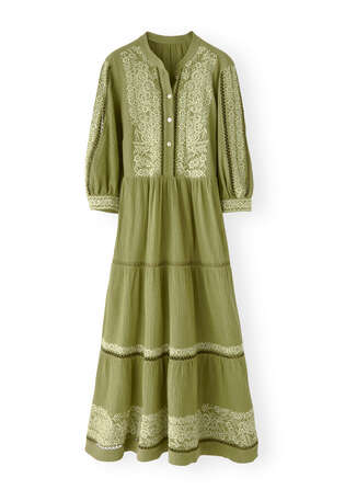 Embroidered dress
, Leaf green, webstill