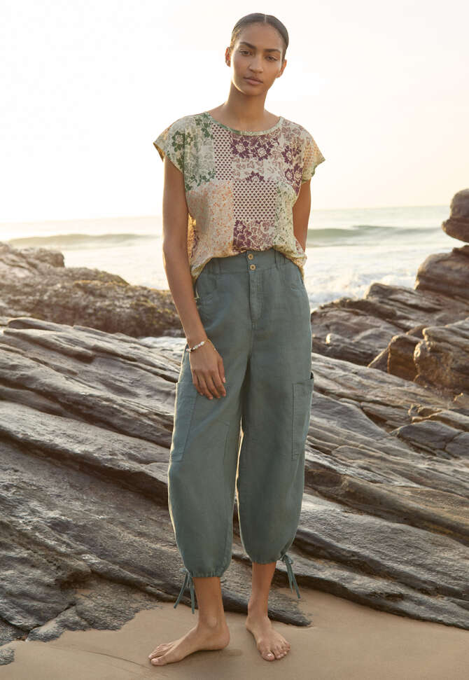 Printed jersey top, Ivory plum, completeTheLook