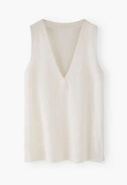 V-neck vest, Ivory, webstill