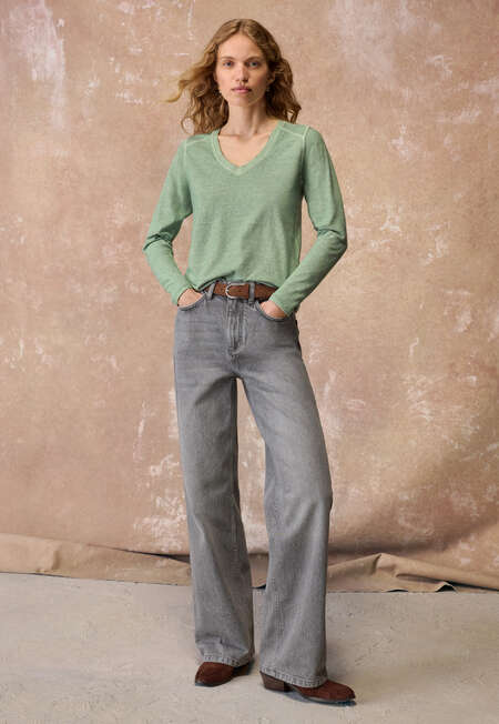 V-neck top, Mint, completeTheLook