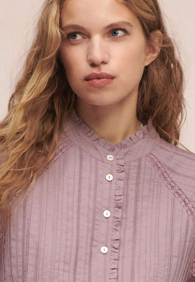 Tuck-detail blouse, Dusty lavender, completeTheLook