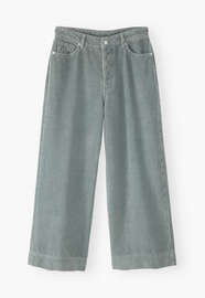 Wide-leg cord trousers, Washed teal, webstill