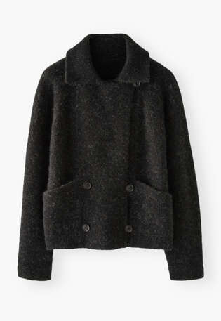 Knitted jacket, Charcoal, webstill