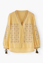 Embroidered blouse, Warm yellow, webstill