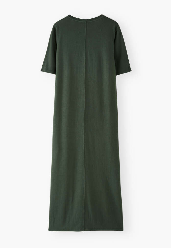 V-neck dress, Dark bottle green, completeTheLook
