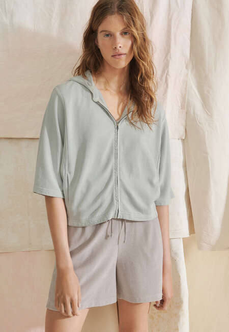 Towelling shorts, Stone, completeTheLook