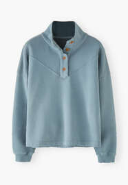 Funnel-neck sweatshirt, Stormy blue, webstill