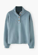 Funnel-neck sweatshirt, Stormy blue, webstill