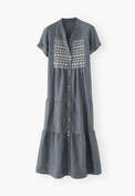 Tiered dress, Blue grey, webstill