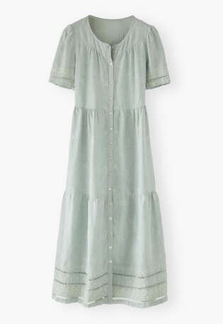 Embroidered dress, Ice grey, webstill