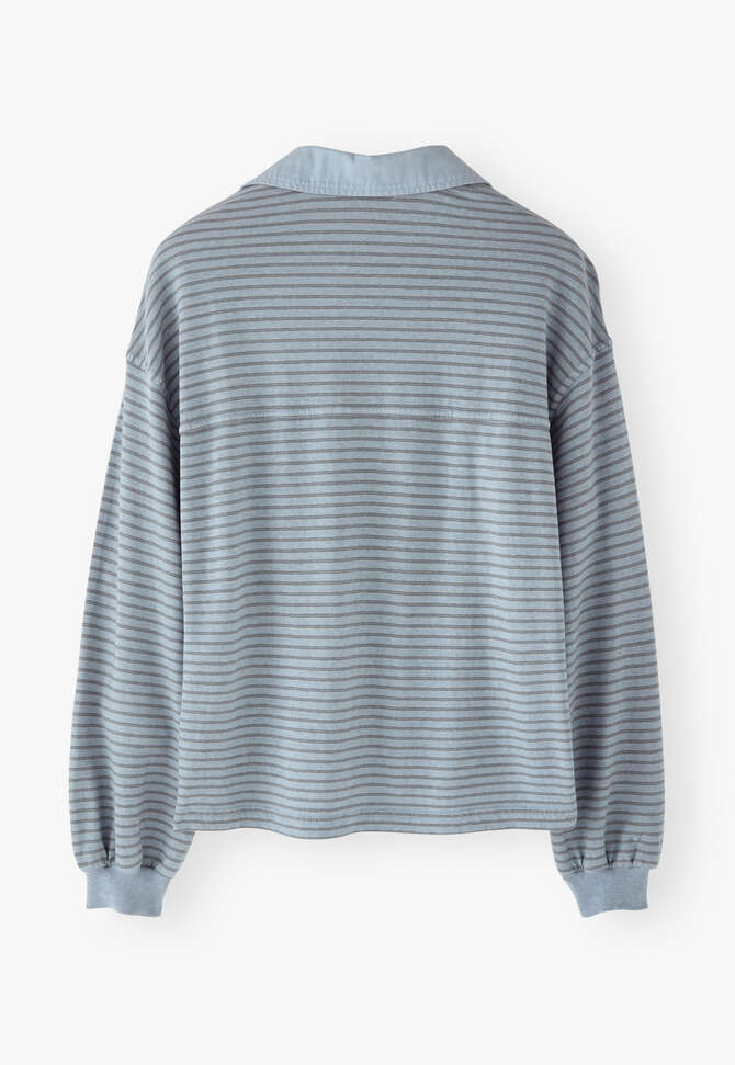 Striped collared top, Dusty chambray, completeTheLook