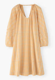 Checked dress, Peach orange, webstill