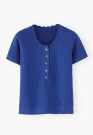 Stitch-detail T-shirt, Deep cobalt, webstill