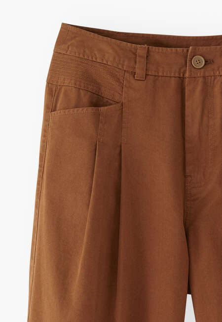 Stitch-detail trousers, Rust, completeTheLook