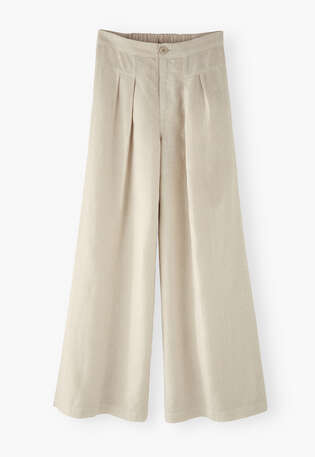 Pleat-detail trousers, Parchment, webstill