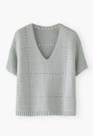 V-Neck sweater, Blue chalk, webstill