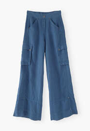 Wide-leg patch-pocket trousers, Indigo, webstill