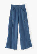Wide-leg patch-pocket trousers, Indigo, webstill