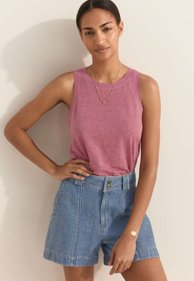 Striped shorts, Light wash, completeTheLook