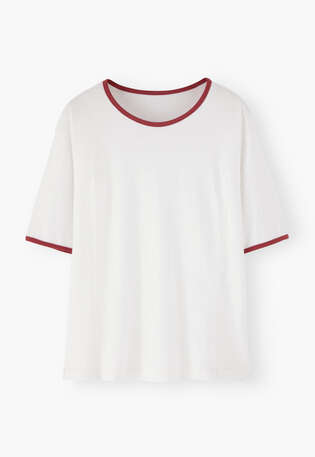 Jersey T-shirt, White/ruby, webstill
