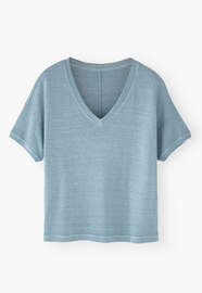 V-neck T-shirt, Chambray, webstill