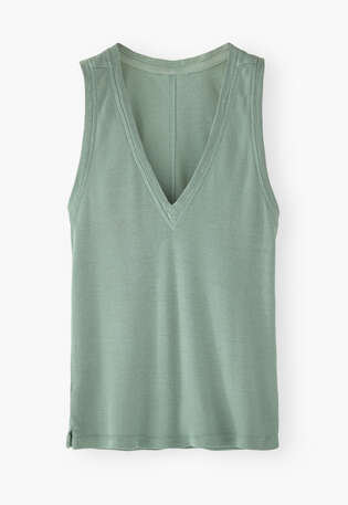 V-neck jersey vest, Seafoam, webstill