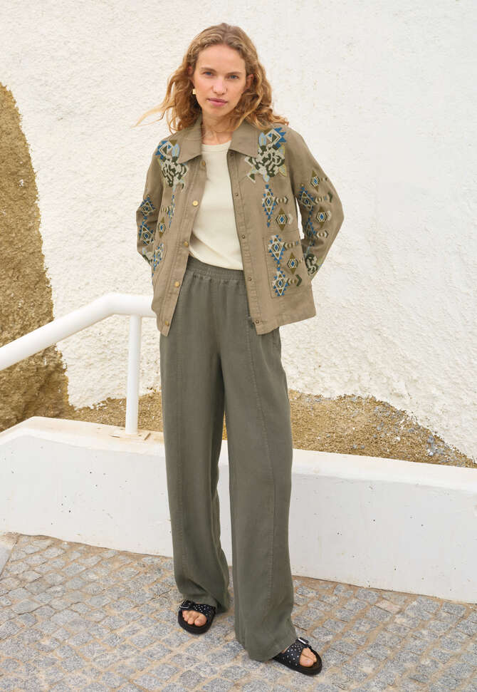 Embroidered jacket, Khaki, completeTheLook