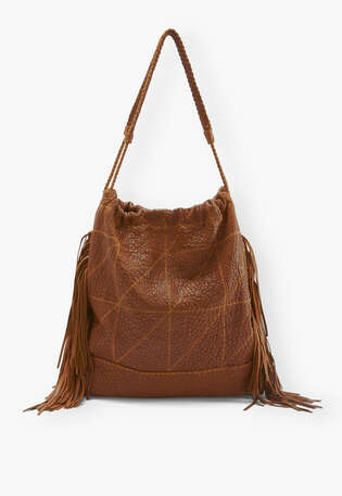 Large tassel bag, Cognac, webstill