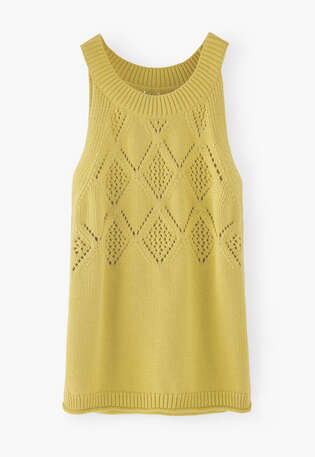Knitted vest, Yellow lime, webstill