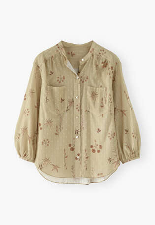 Printed boyfriend shirt, Pecan sand, webstill