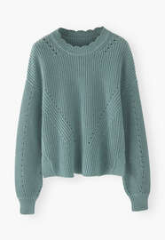 Rib-stitch sweater, Deep ocean, webstill