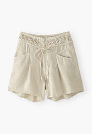 High-waisted shorts, Stone, webstill