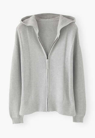 Knitted hoodie, Ice blue, webstill