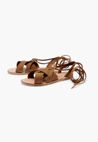 Wrap-round sandals, Light brown, webstill