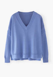 V-neck sweater, Cornflower, webstill