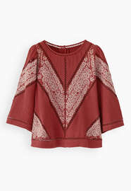 Embroidered top, Russet red, webstill