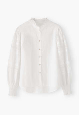 Broderie blouse, Soft ivory, webstill