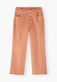 Straight-leg let-down hem jeans, Orange, webstill